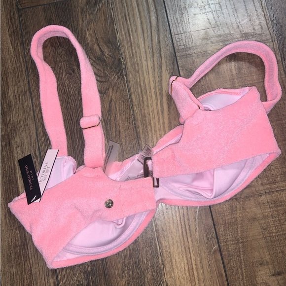 NWT Victoria's Secret Pink Terry bustier style bathing suit swim top spring - Picture 3 of 5